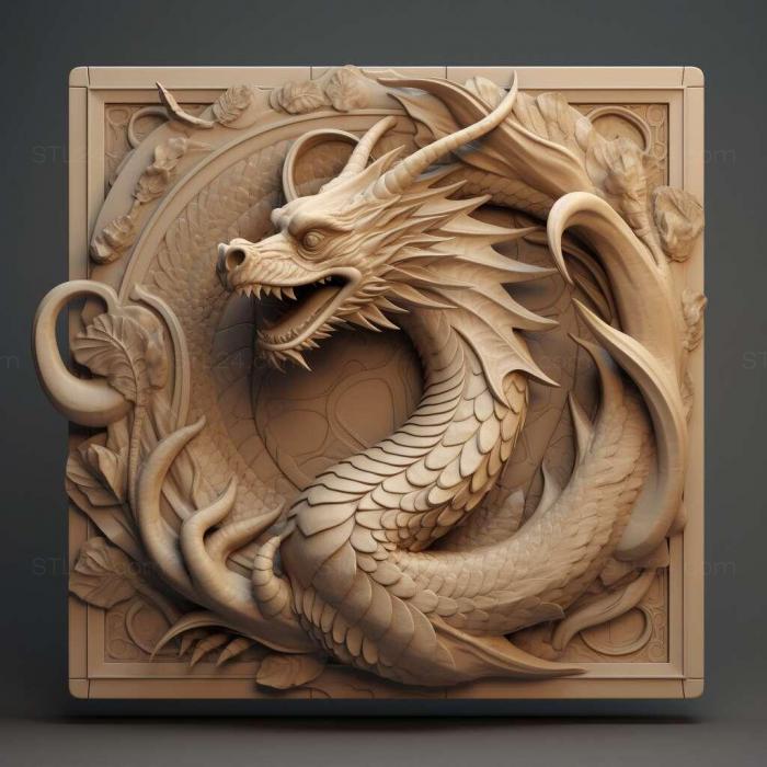 Nature and animals (dragon 1, NATURE_2765) 3D models for cnc